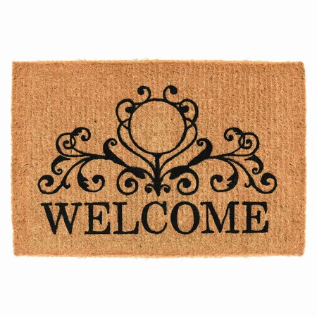 Monogram Door Mat, Black, Natural, 18 in W x 30 in L